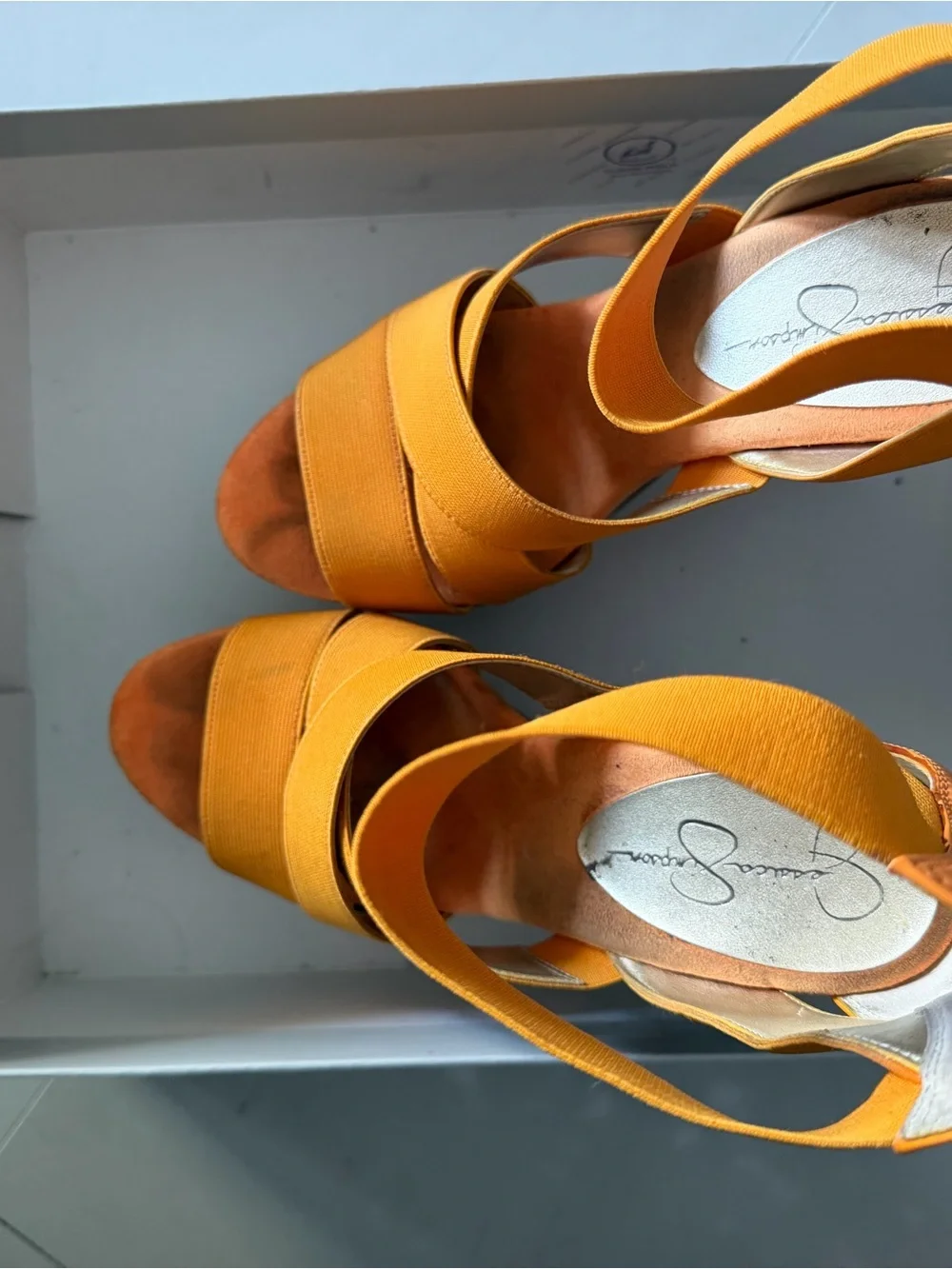 Jessica Simpson Orange Strappy Platform Sandals